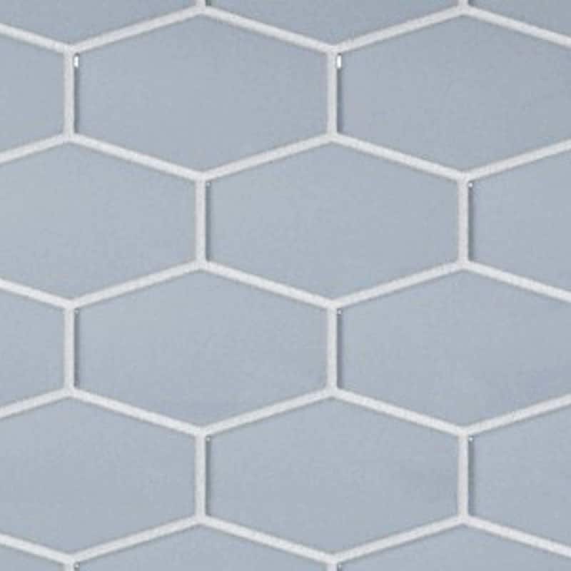 Cruz Bay Studio MKT2871 Long Hex - 11" x 11" Geometric Wall Tile - - Caribbean Blue Gloss
