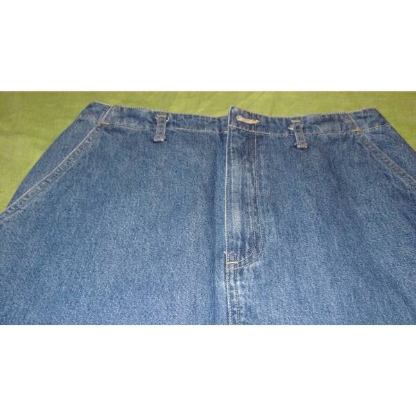 Shop St Johns Bay Blue Denim Jeans Skirt Size 6 Ankle Length 28