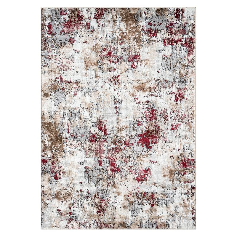 Kimberly Collection Abstract Area Rug - 5'3"X7'3" - Red