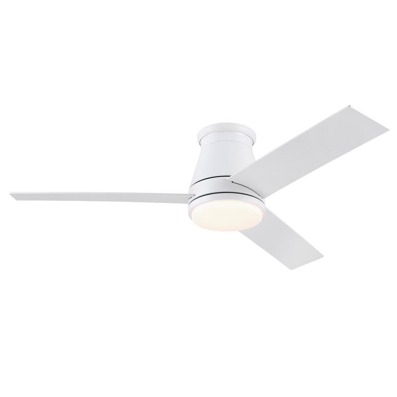 48" White Blades Lowe Profile Ceiling Fans with Light
