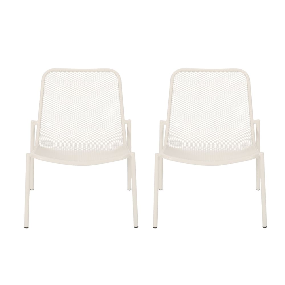 Bucknell Outdoor Modern Iron Accent Chairs (Set of 2) by Christopher Knight Home - 26.00" W x 22.25" L x 26.00" H