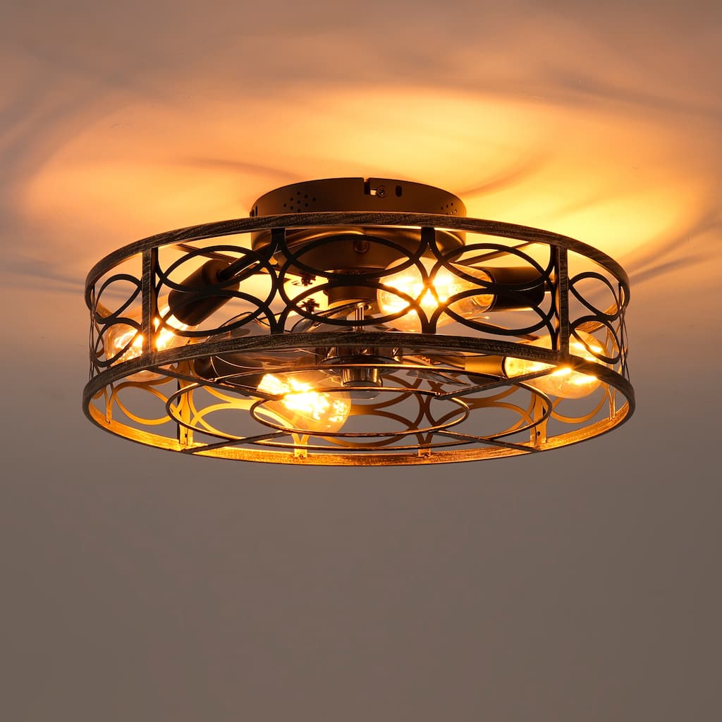 20" Farmhouse Low Profile Ceiling Fan with Remote