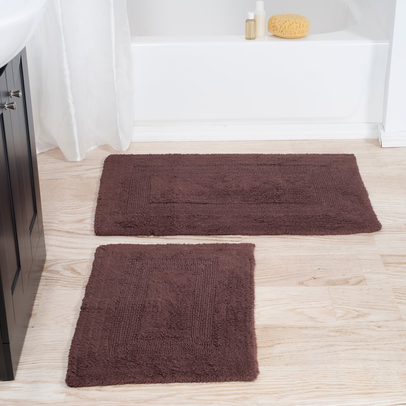 Windsor Home 100-percent Cotton 2-piece Reversible Rug Set - Chocolate