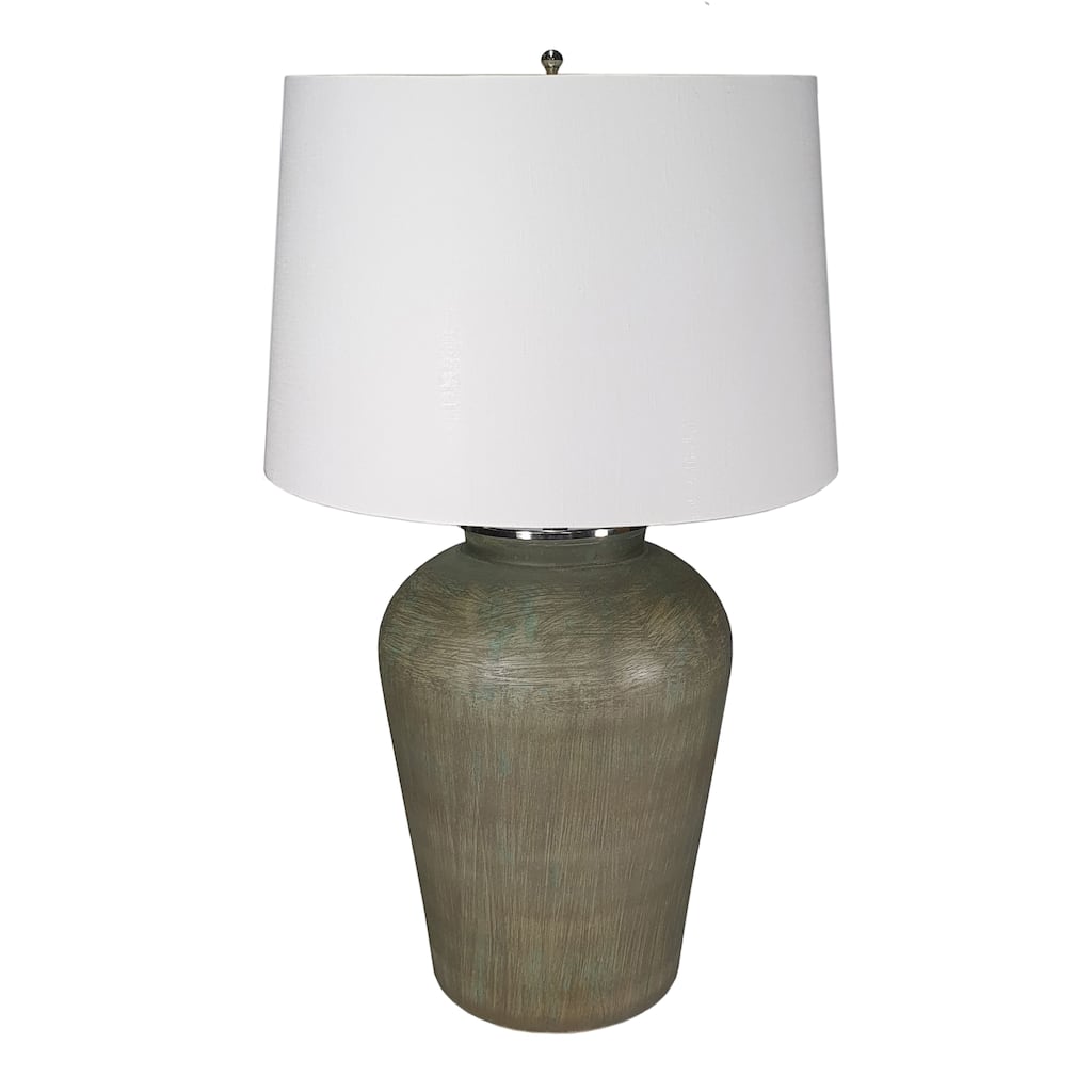 D18x28.5" Glass Table Lamp to brighten up any entryway, foyer, hallway or living room space