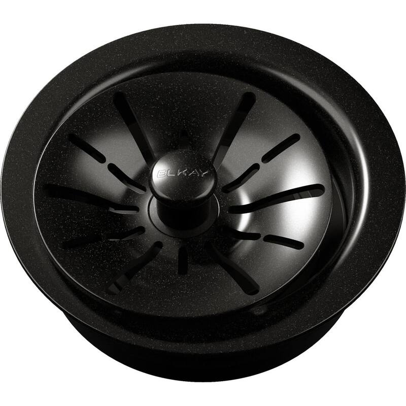 Elkay Quartz Perfect Drain 3-1/2" Polymer Disposer Flange with Removable Basket Strainer and Rubber Stopper