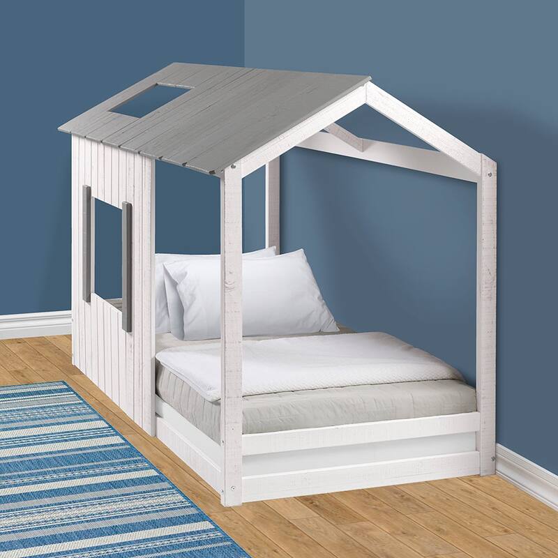 Distressed Rustic Twin House Floor Bed