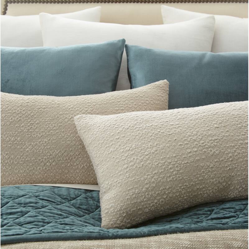 Lia Rayon Velvet Sham, Steel Blue, Euro