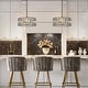 preview thumbnail 5 of 13, Aulia Modern 3-Light Black Crystal Drum Chandelier for Living Dining Room