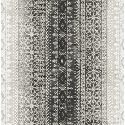 Seabrook Designs Cloetha Lace Stripes Unpasted Wallpaper