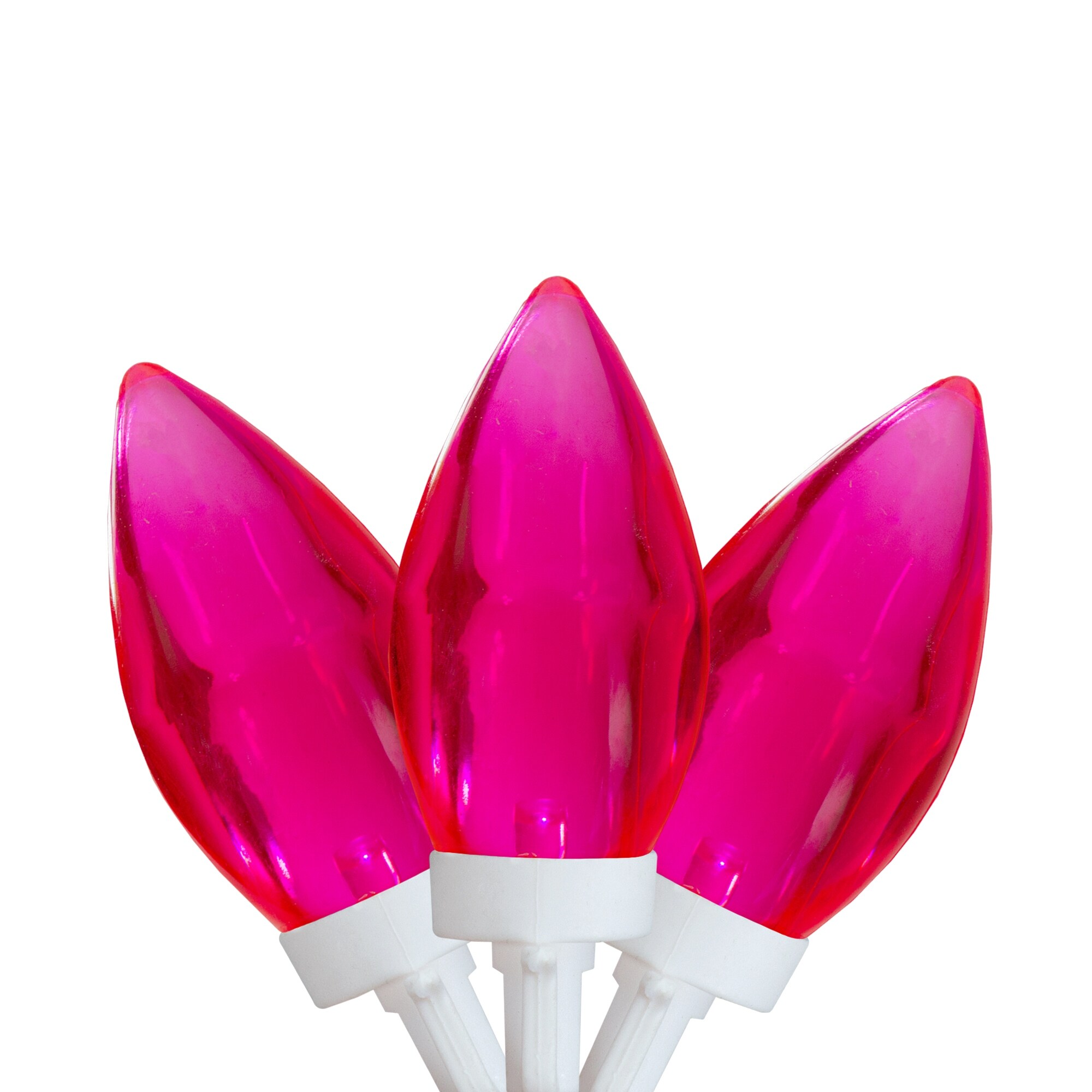 LED C9 Christmas Lights - Pink - 16' White Wire - 25ct
