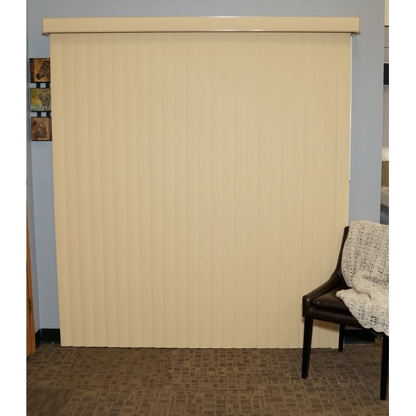 slide 2 of 7, BlindDen Golden Sand Havana Vinyl Vertical Blind, CORDLESS