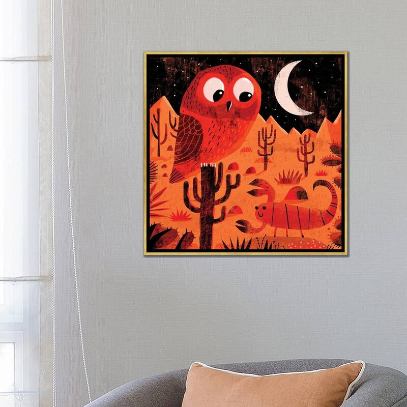 iCanvas "Desert Owl And Scorpion" by Gareth Lucas Framed Canvas Print