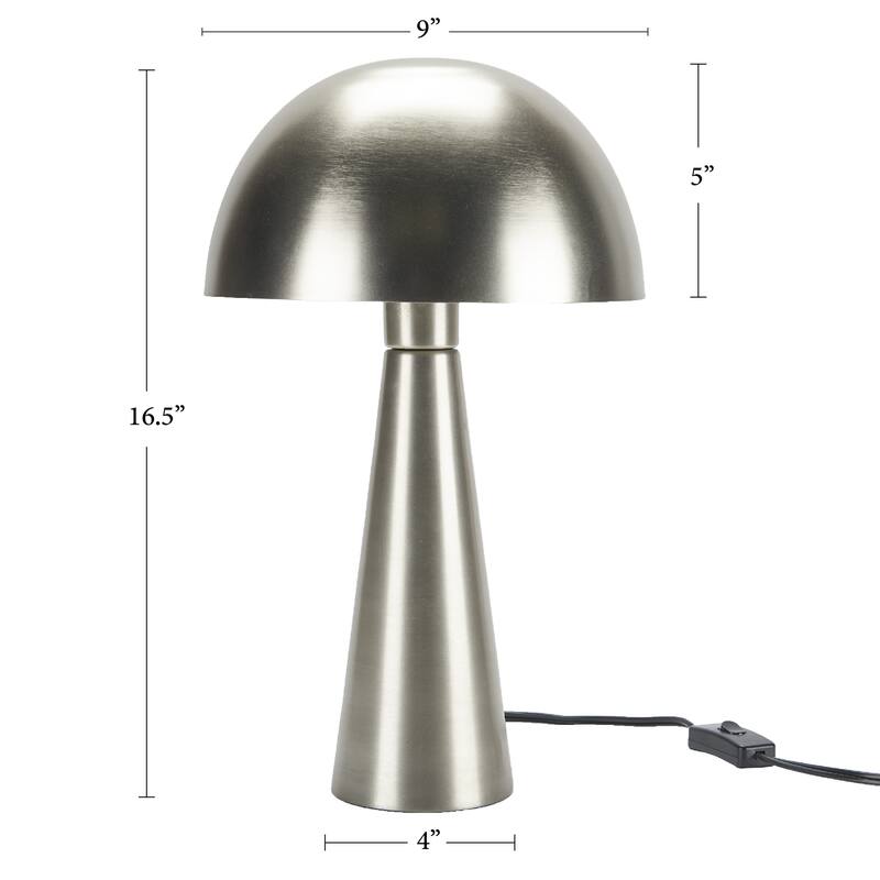 Nourison 16" Mushroom Shaped Iron Table Lamps, Set of 2
