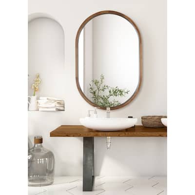 Kate and Laurel Hutton Wood Framed Capsule Mirror