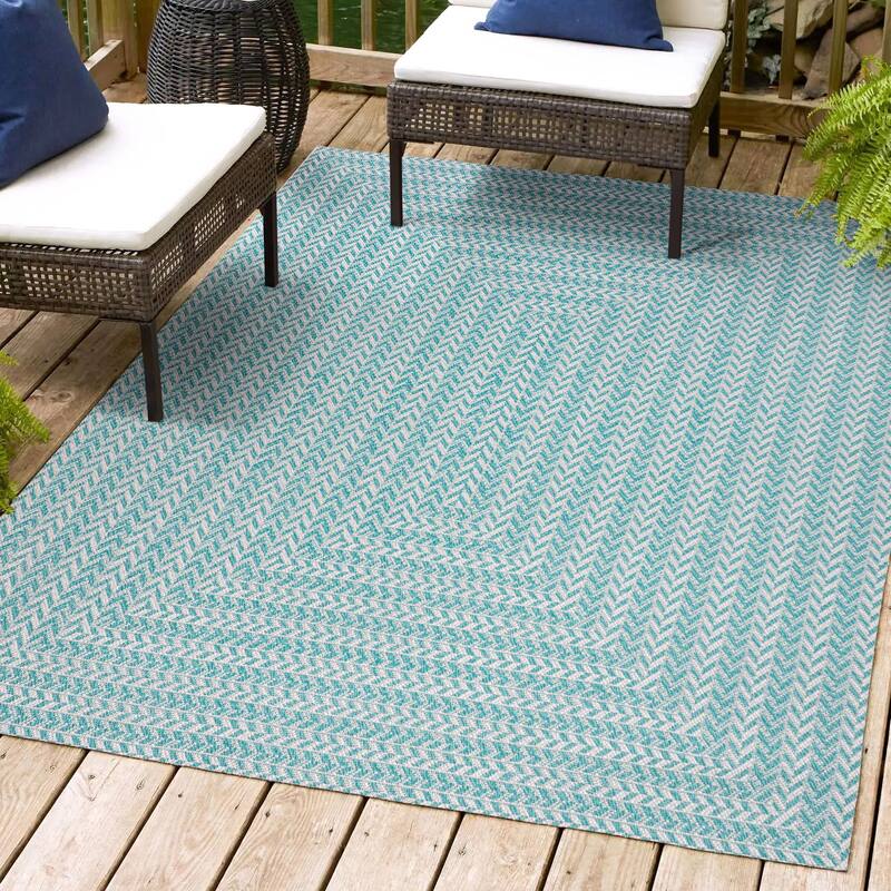 JONATHAN Y Lucia Modern Concentric Squares Indoor/Outdoor Area Rug