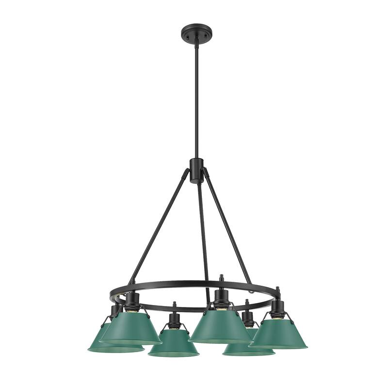 Golden Lighting 3306-6 BLK Orwell 6 Light 29" Wide Chandelier