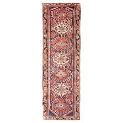ECARPETGALLERY Hand-knotted Konya Anatolian Dark Navy Wool Rug - 2'10 x 9'6