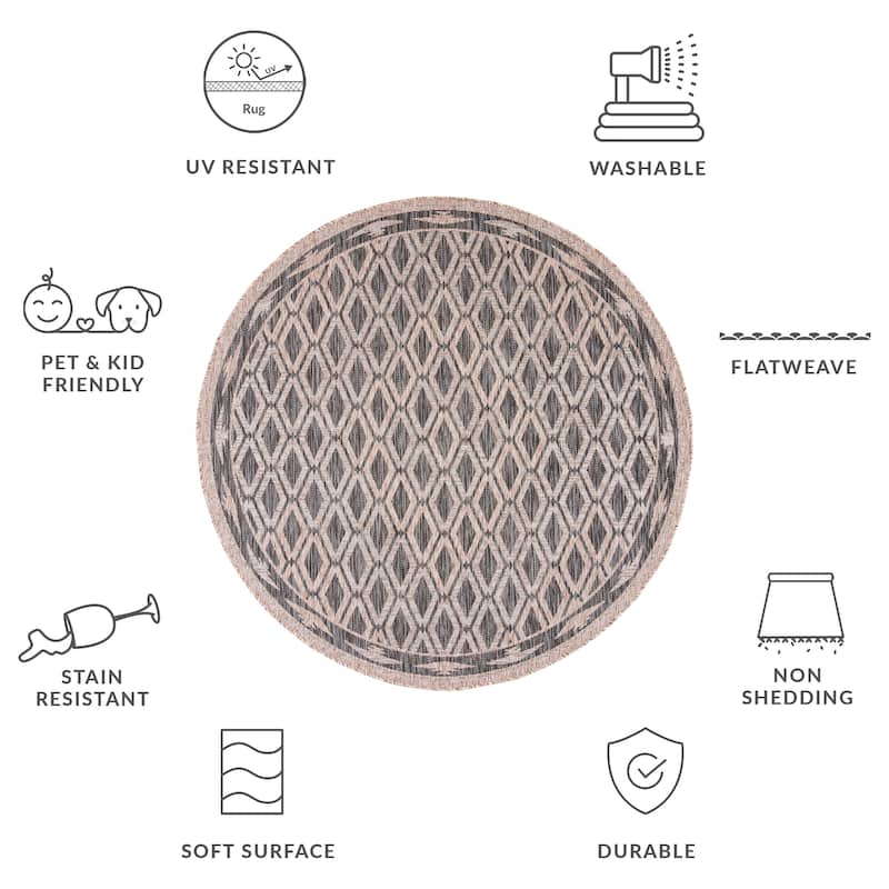 SAFAVIEH Courtyard Hannchen Indoor/ Outdoor Waterproof Patio Backyard Rug