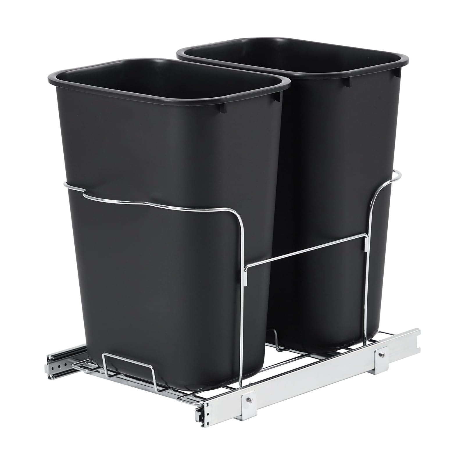 Stainless Steel D-Shape Trash Can, 13 Gal Hands-Free Kitchen Garbage Can - Soft Close Lid & Foot Pedal,Metal Waste Bin