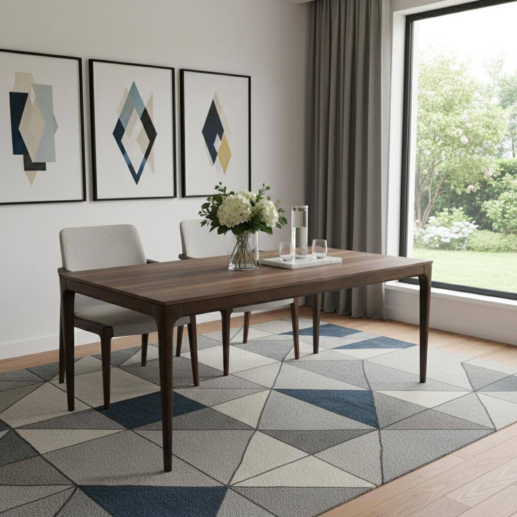 HomeRoots 79" Walnut Wood Dining Table - 78.70 in. x 29.50 in. x 39.80 in.