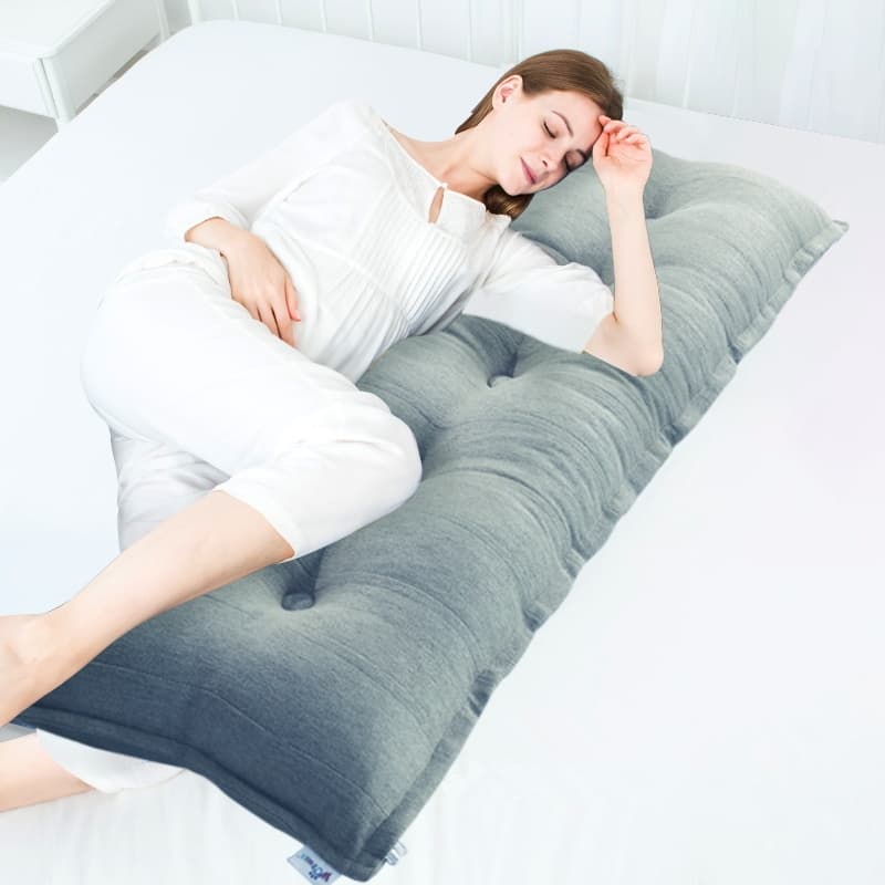 WOWMAX Button Tufted Body Pillow Bed Rest Decrative Reading Pillow Lumbar Pillow