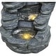 preview thumbnail 6 of 6, Hanover 38-In. 4-Tier Stacked Stone Indoor or Outdoor Garden Fountain with LED Lights for Patio, Deck, Porch