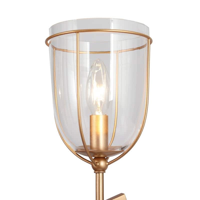 Modern 3-Light Goblet Glass Chandeliers Gold Frame Hanging Lights for Dining Room - D19'' x H82''