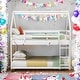 preview thumbnail 16 of 28, Low Bunk Design Twin over Twin Low Bunk Bed, House Bed with Ladder White