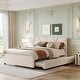 preview thumbnail 23 of 21, Comfortable Upholstered Platform Bed with Stylish Headboard and Extra Trundle