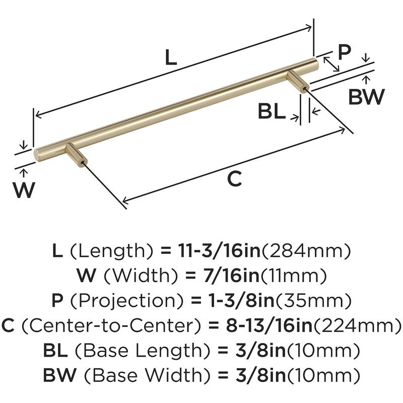 Amerock BP40521 Bar Pulls 8-13/16" Center to Center Bar Cabinet Pull