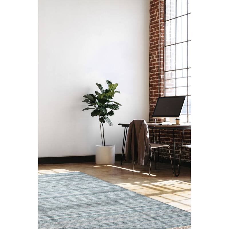 ECARPETGALLERY Flat-Weave Ankara FW Turquoise Wool Kilim - 5'3 x 7'9