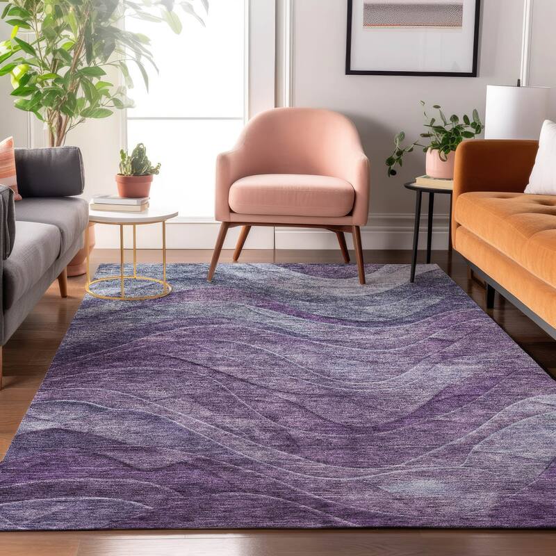 Premium Washable Super Soft Modern Waves Mayfield Rug