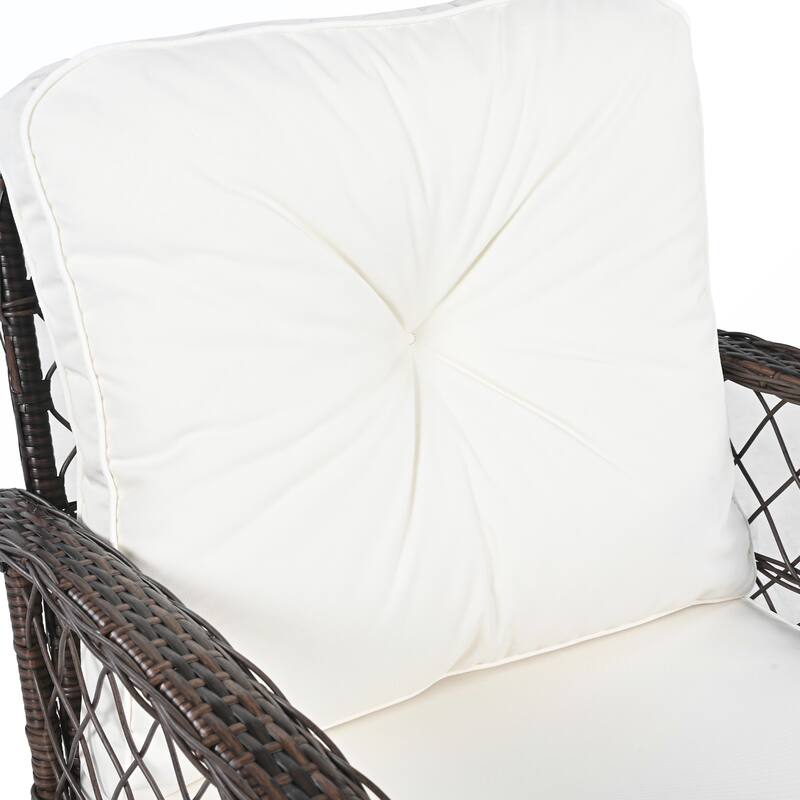 3PCS Rattan Swivel Chair and Table Set