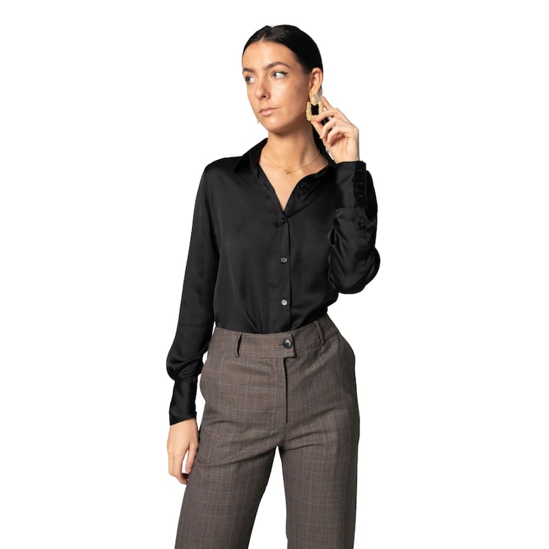 Elegance Silk Shirt in Black