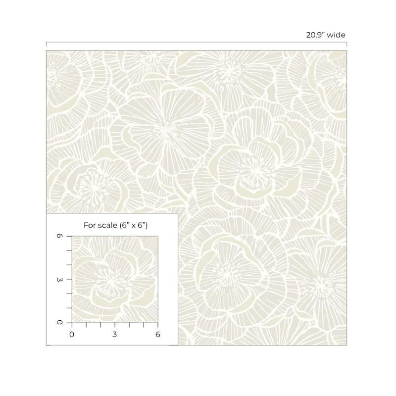 NextWall Camellia Floral Peel and Stick Wallpaper - 20.9 in. W x 18 ft. L