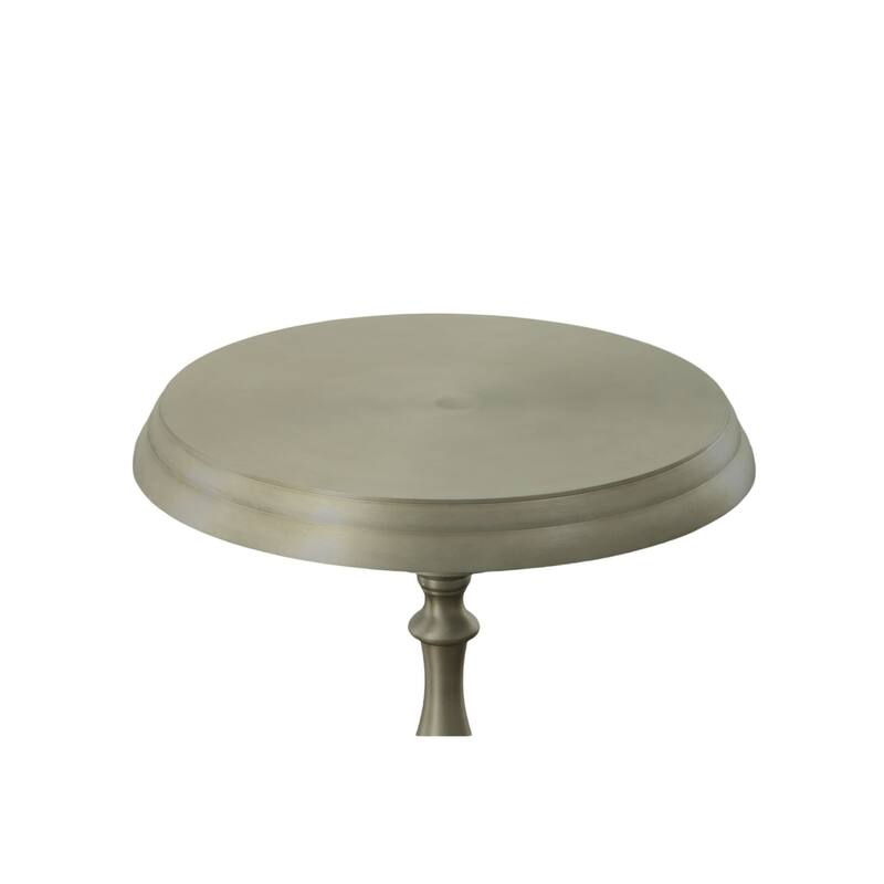 Pedestal-Style Aluminum Accent Table - 24" - Antique Nickel