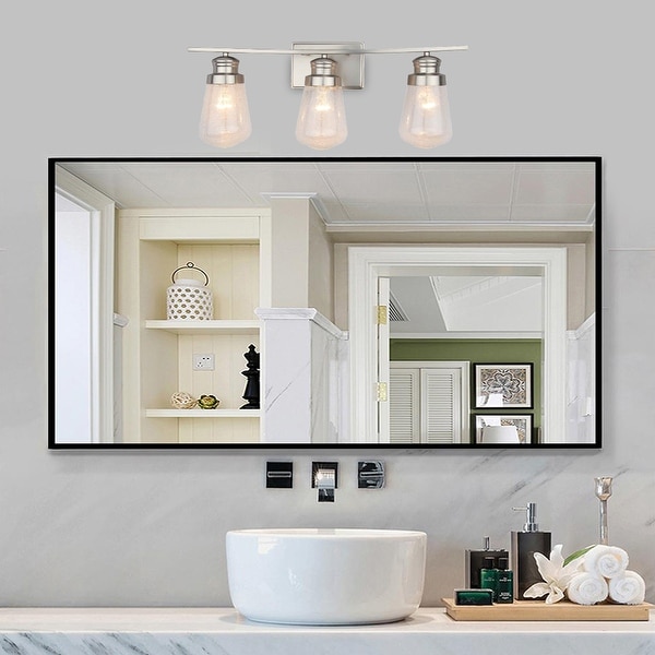 Brushed nickel top led vanity light