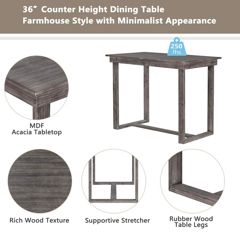 5 Piece Counter Height Dining Set w/ Dining Table and 4 Dining Chairs