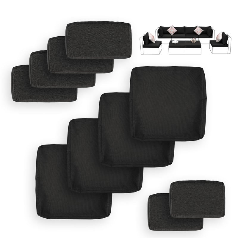 FINCATI 27" × 27" Sectional Cushion Slipcover, Outdoor Cushion Replacement Cover, Patio Seat Cover 27 Inches (COVER ONLY!)