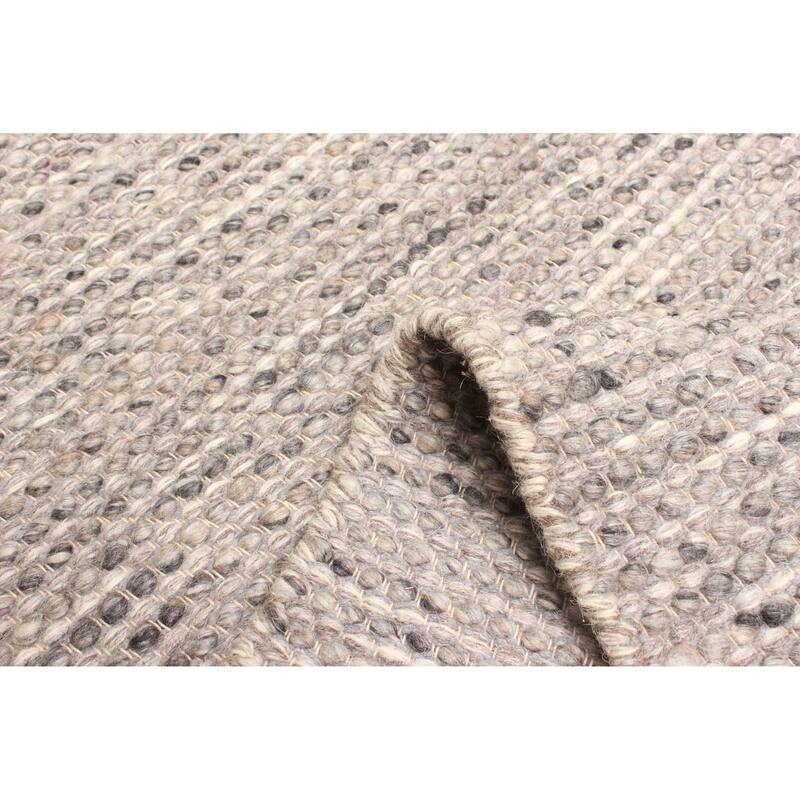 ECARPETGALLERY Braid weave Sienna Grey Wool Rug - 5'2 x 7'5