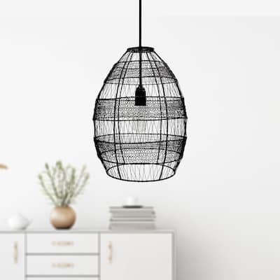 Carbon Loft Faulhaber 18.5-inch Woven Modern Cage Oversized 1-light Pendant