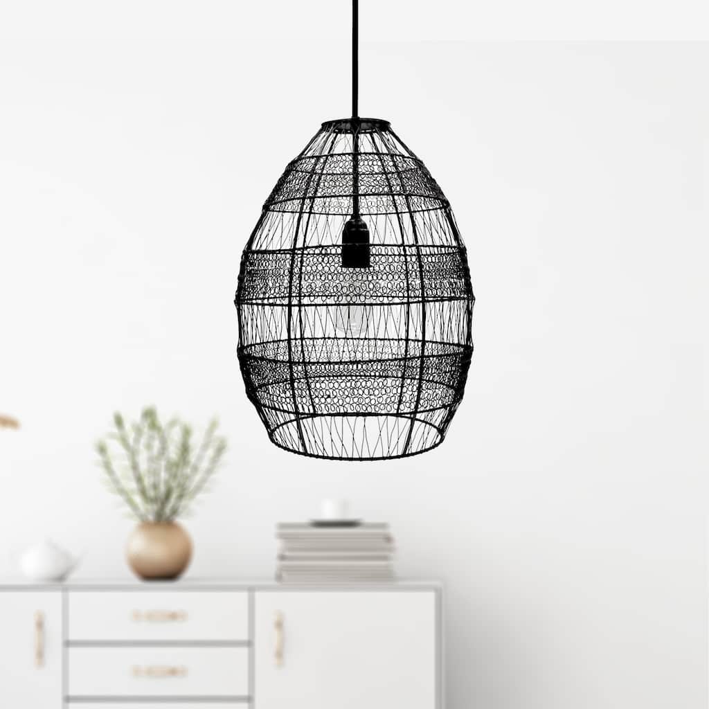 Carbon Loft Faulhaber 18.5-inch Woven Modern Cage Oversized 1-light Pendant