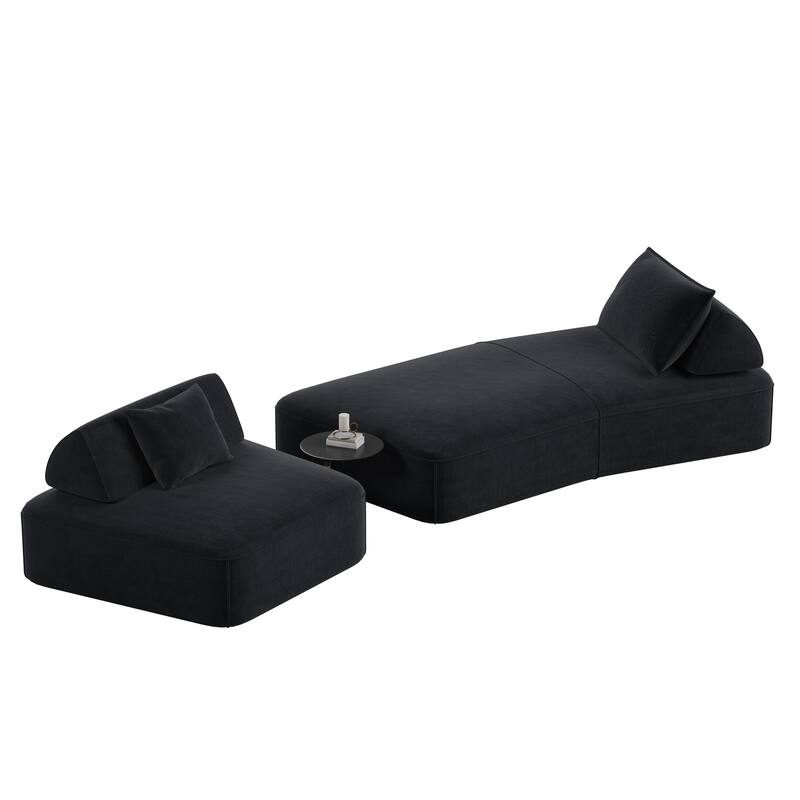 Luxury Oversized Modular Sectional Sofa,139" Chenille Upholstered Couch with Removable Backrests, Convertible Chaise Lounge