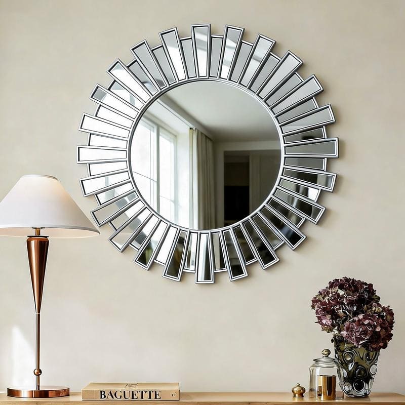 Sunburst Decorative Round Wall Mirror