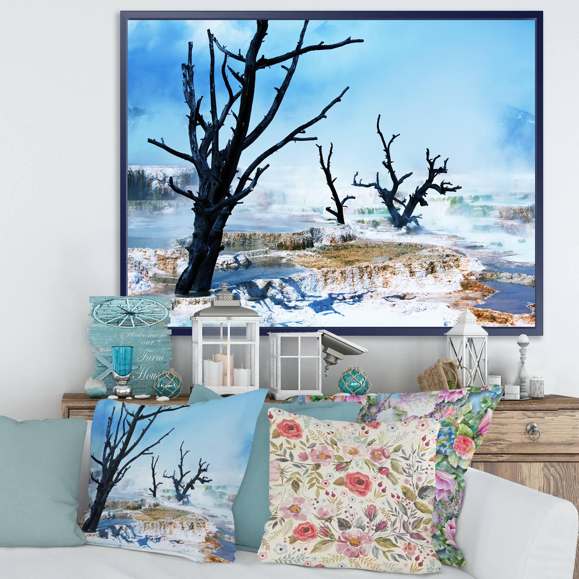 Designart "Beautiful Land with Large Dry Trees" Extra Large Landscape