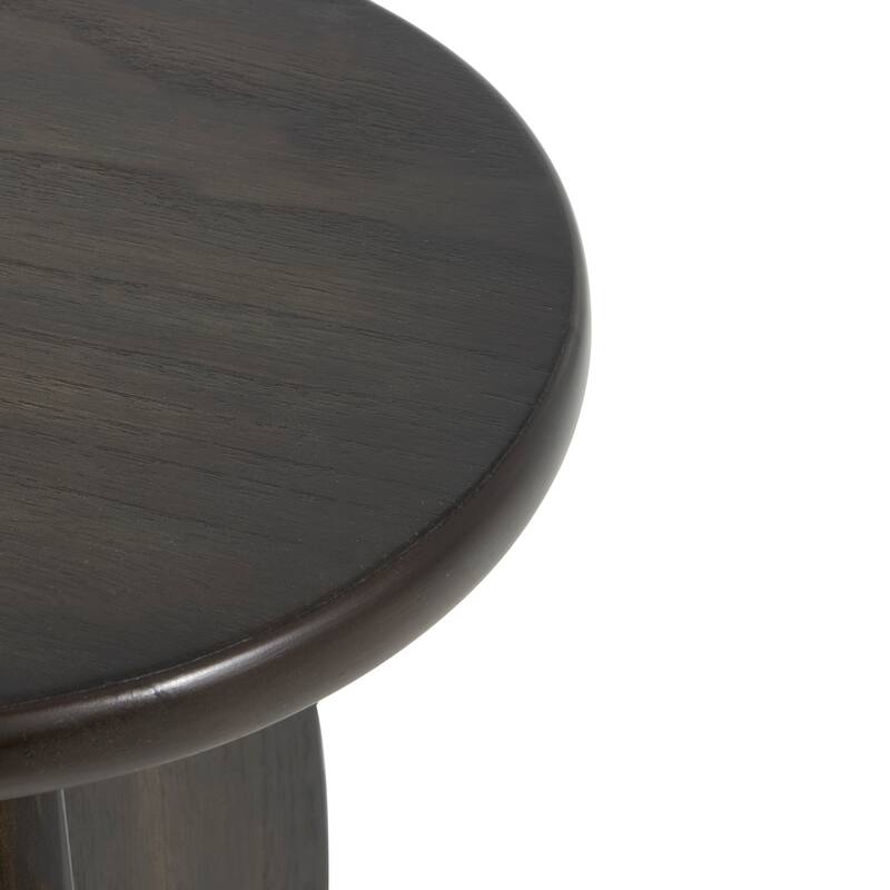 Black or Brown Wood Pedestal Accent Table (Set of 2)