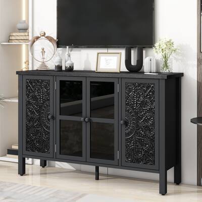 TV Stand Entertainment Center Media Console Cabinet with Cabinets