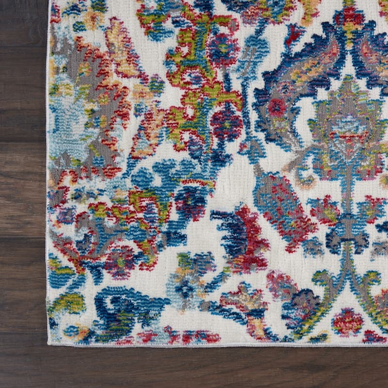 Cibe Power Loomed Distressed Floral Traditional Non Skid Area Rug By HomeRoots - 72' X '48' X '0.5