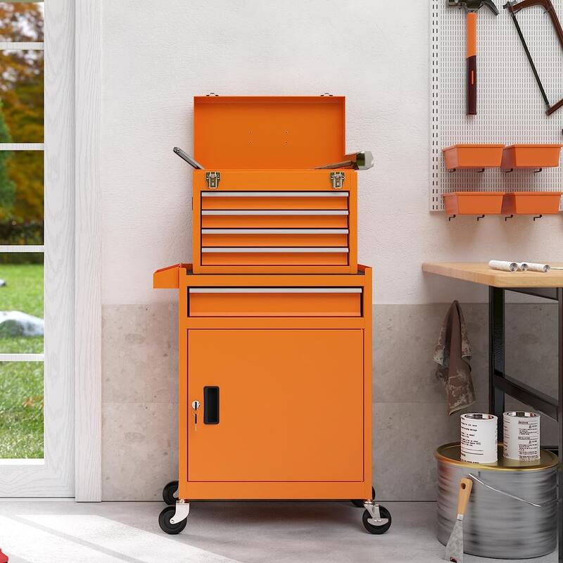 5-Drawer Rolling Tool Chest Storage Cabinet with Lock Tool Box