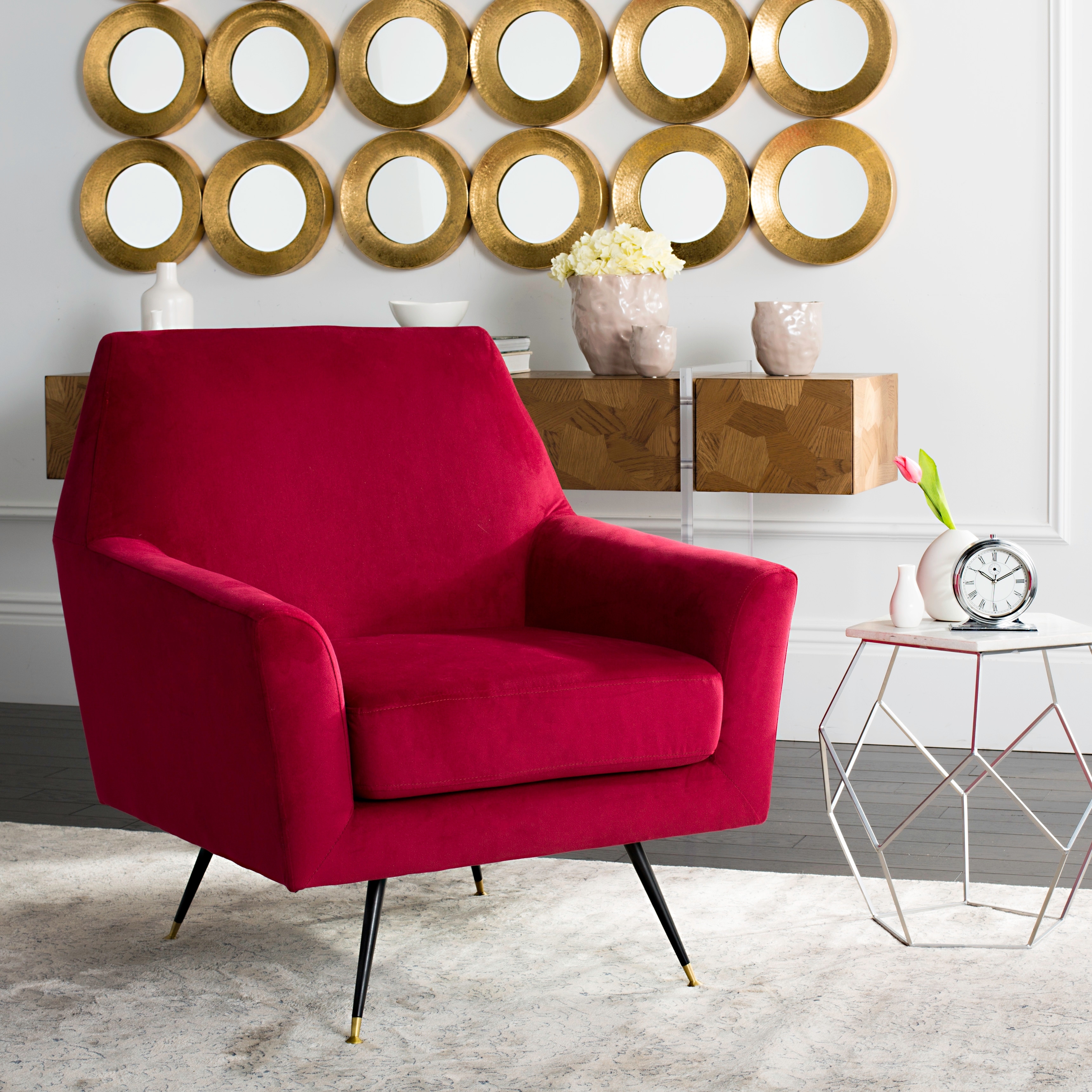 Maroon shop arm chair